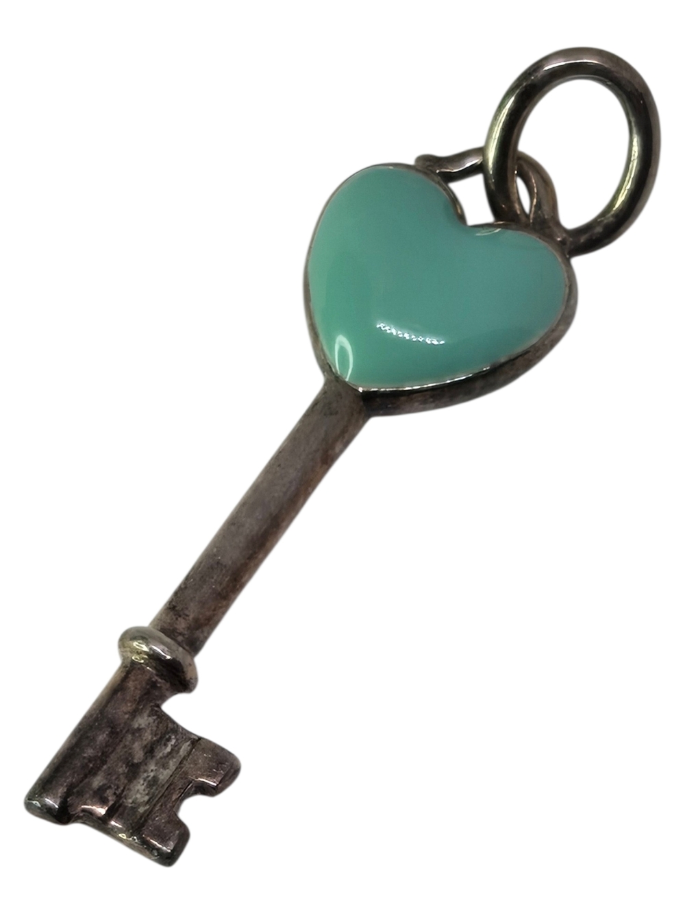 Tiffany & Co. Turquoise Heart Key Vintage Pendant Charm